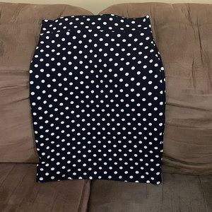 Black and White Polka Dot Midi Skirt